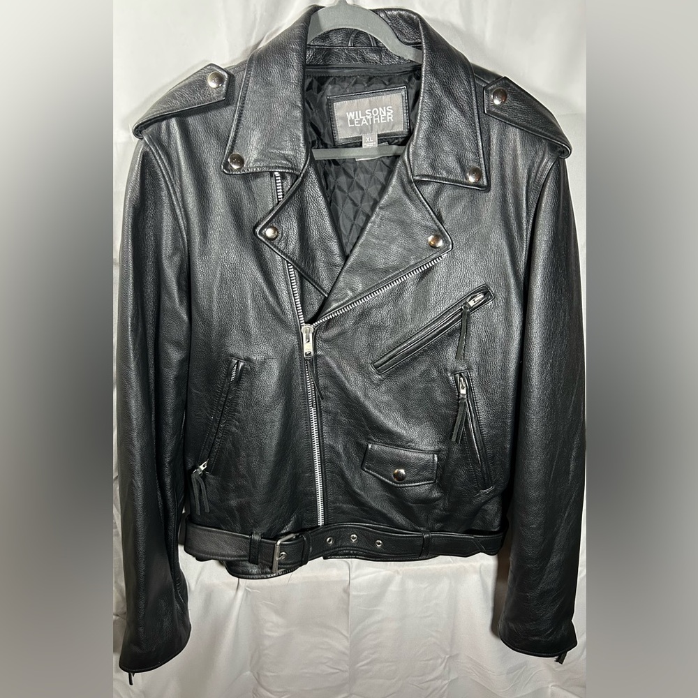 Wilsons Leather Men's Black Biker Motorcycle Jacket Thinsulate Ultra size XL